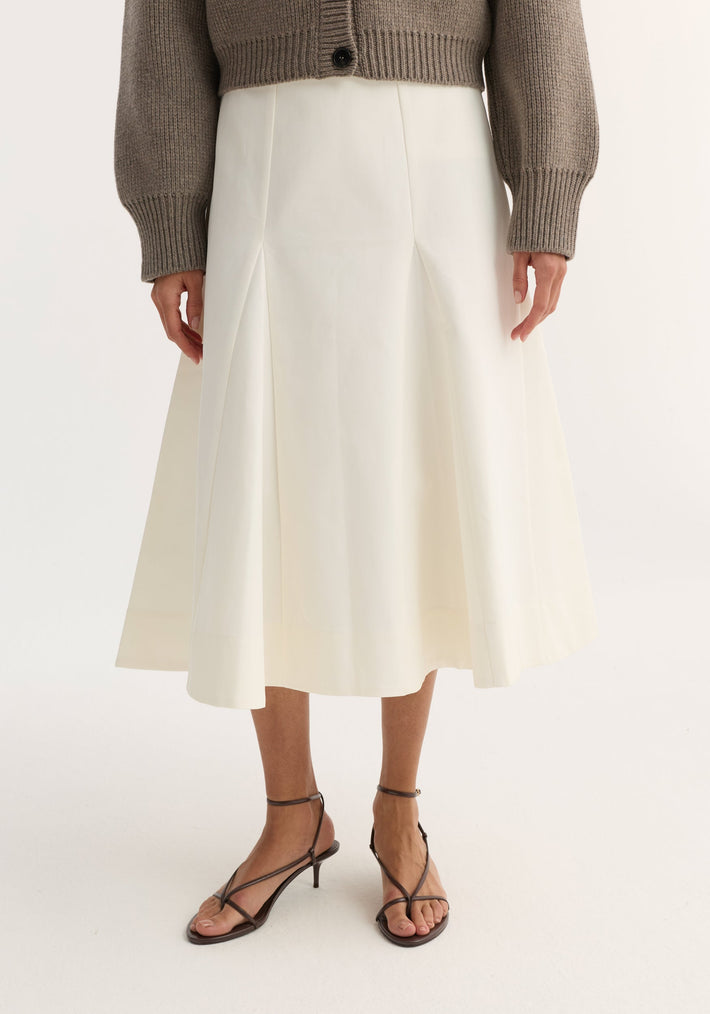 Sculptural cotton skirt | paper white