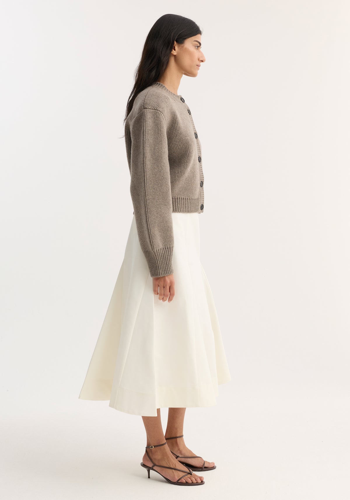 Sculptural cotton skirt | paper white