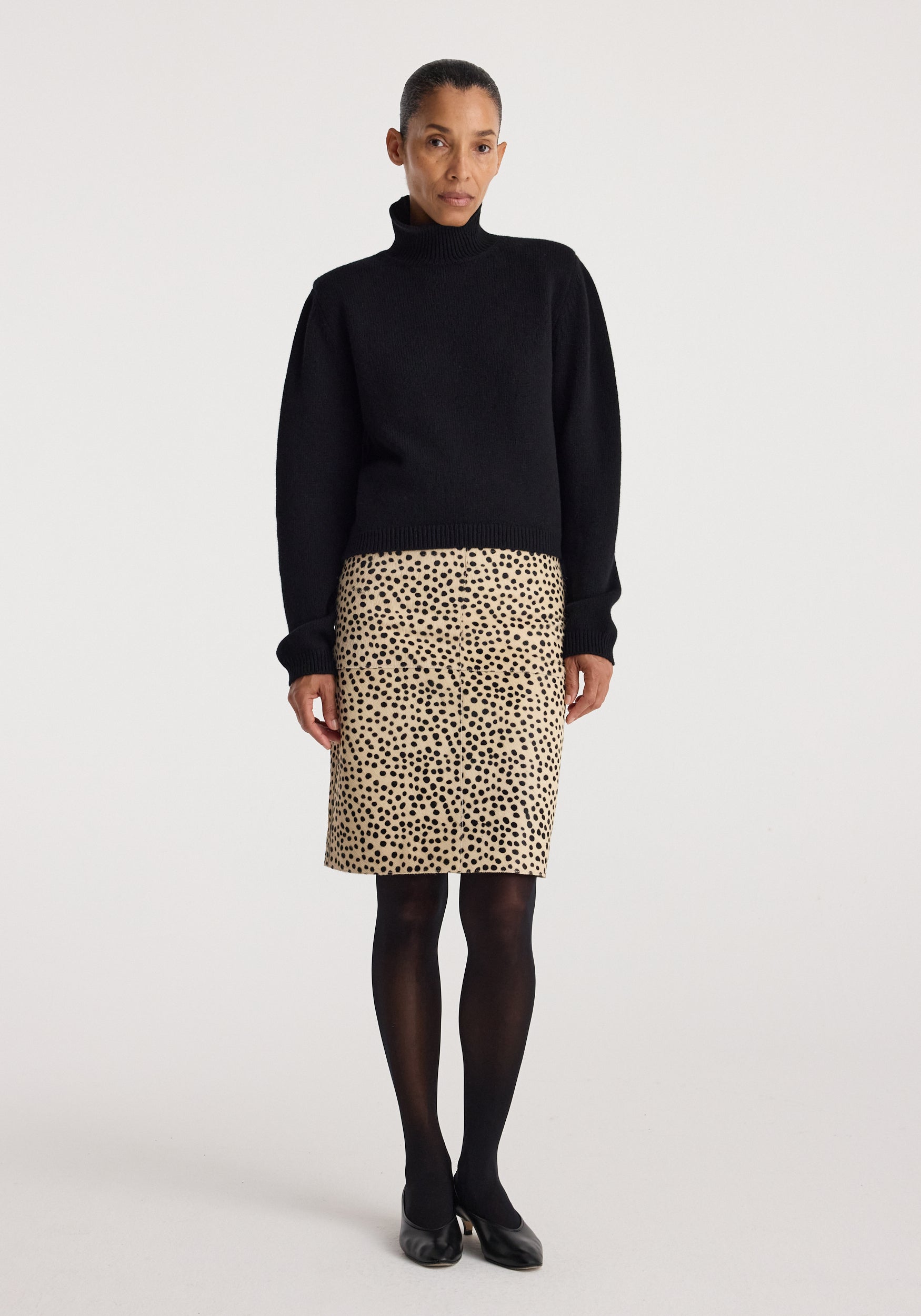 Pony hair pencil skirt | cheetah