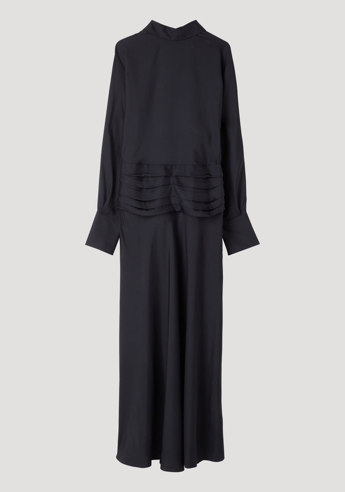 Tuxedo silk dress | black