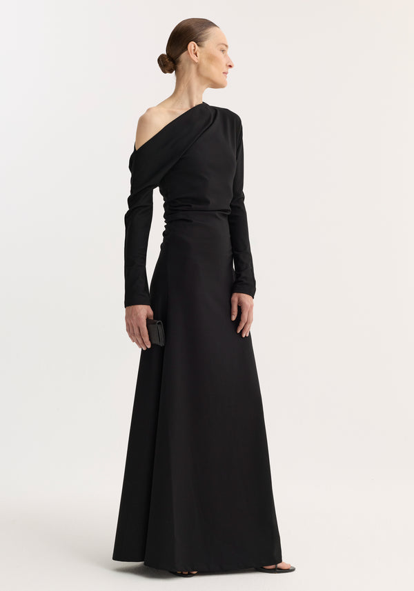 Twisted jersey dress | black