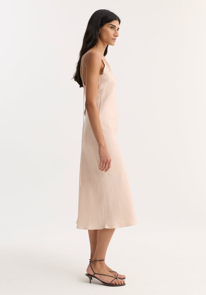 Lace slip dress | rose