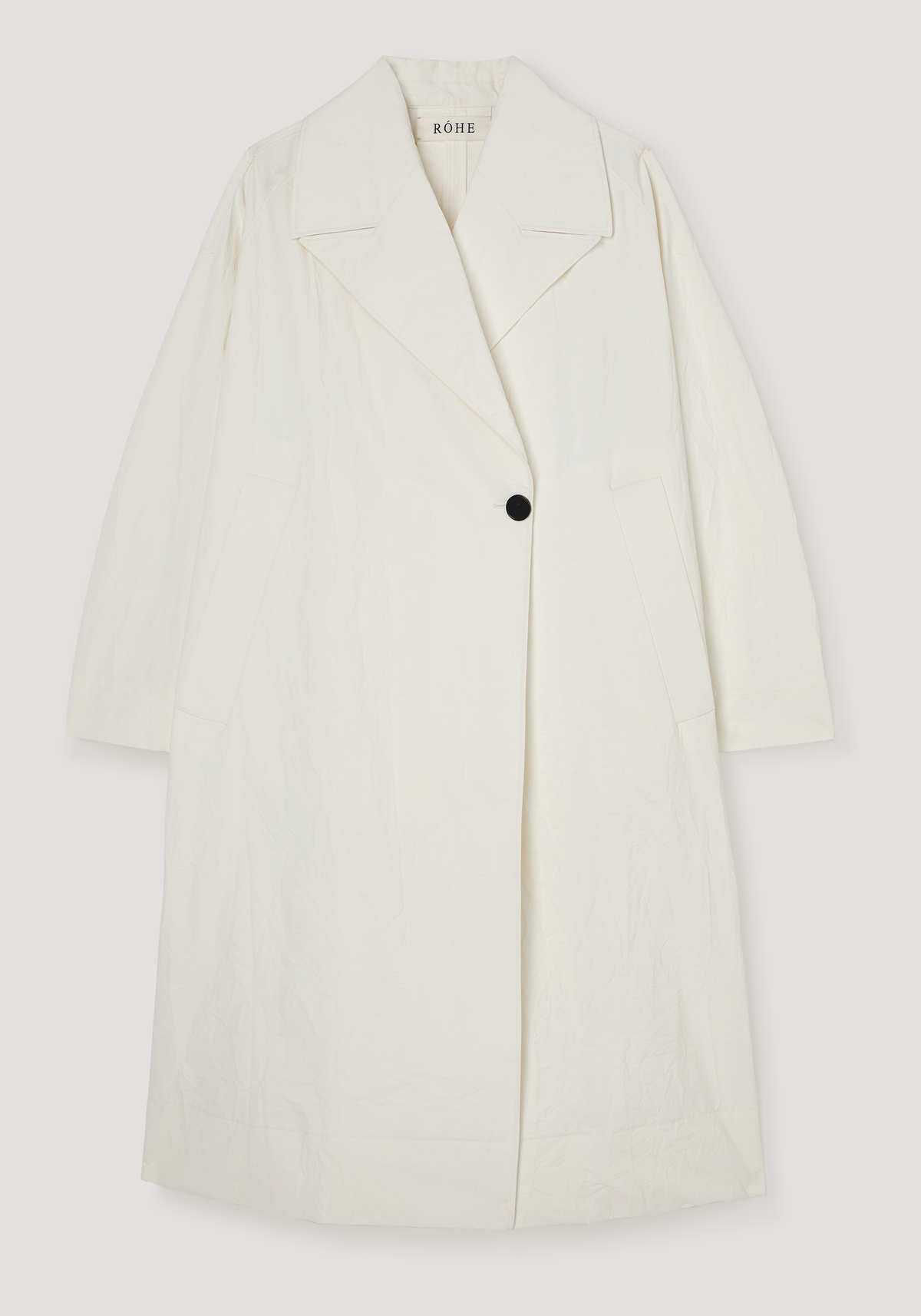Oversized crushed cotton coat | off white