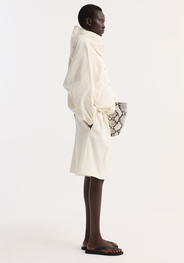 Volume silk-blend jacket | cream