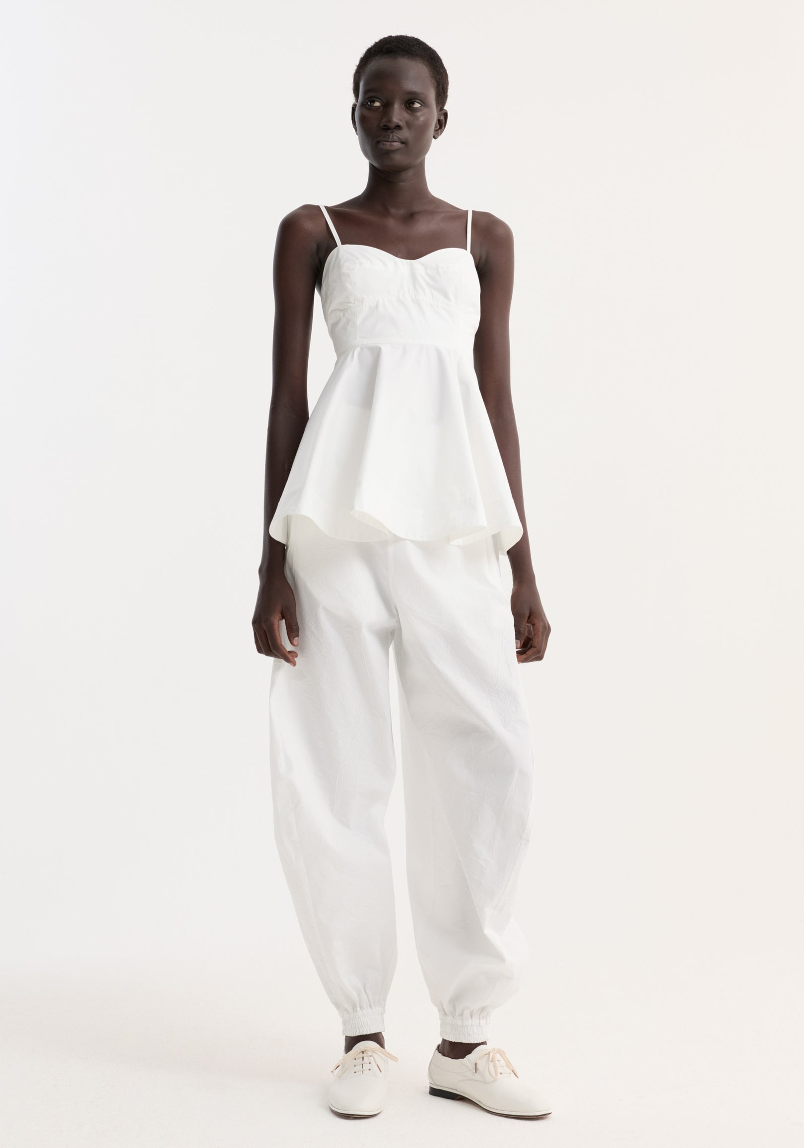 Bustier peplum top | optic white