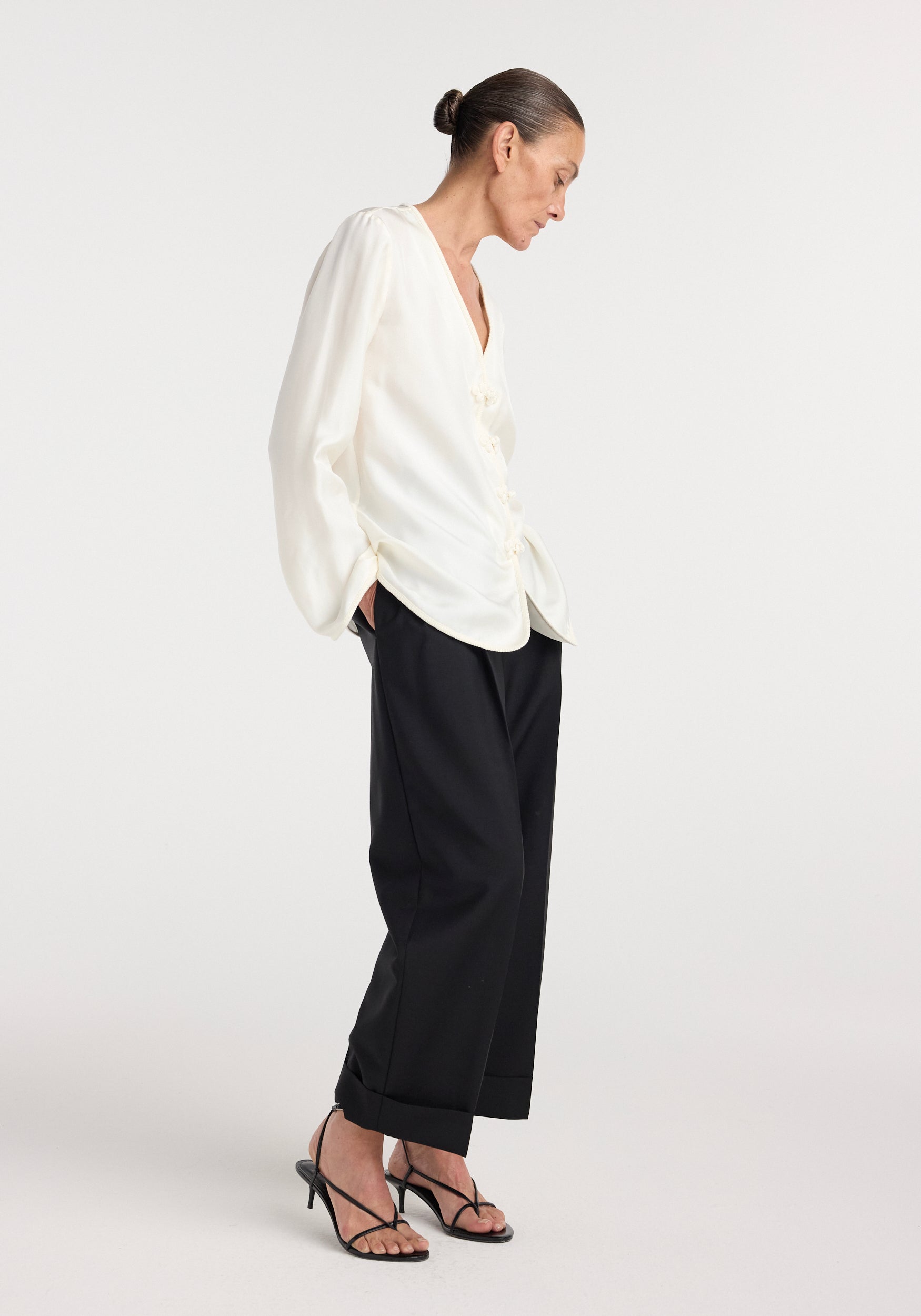 Pankou closure silk top | cream
