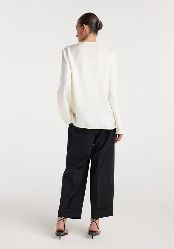 Pankou closure silk top | cream