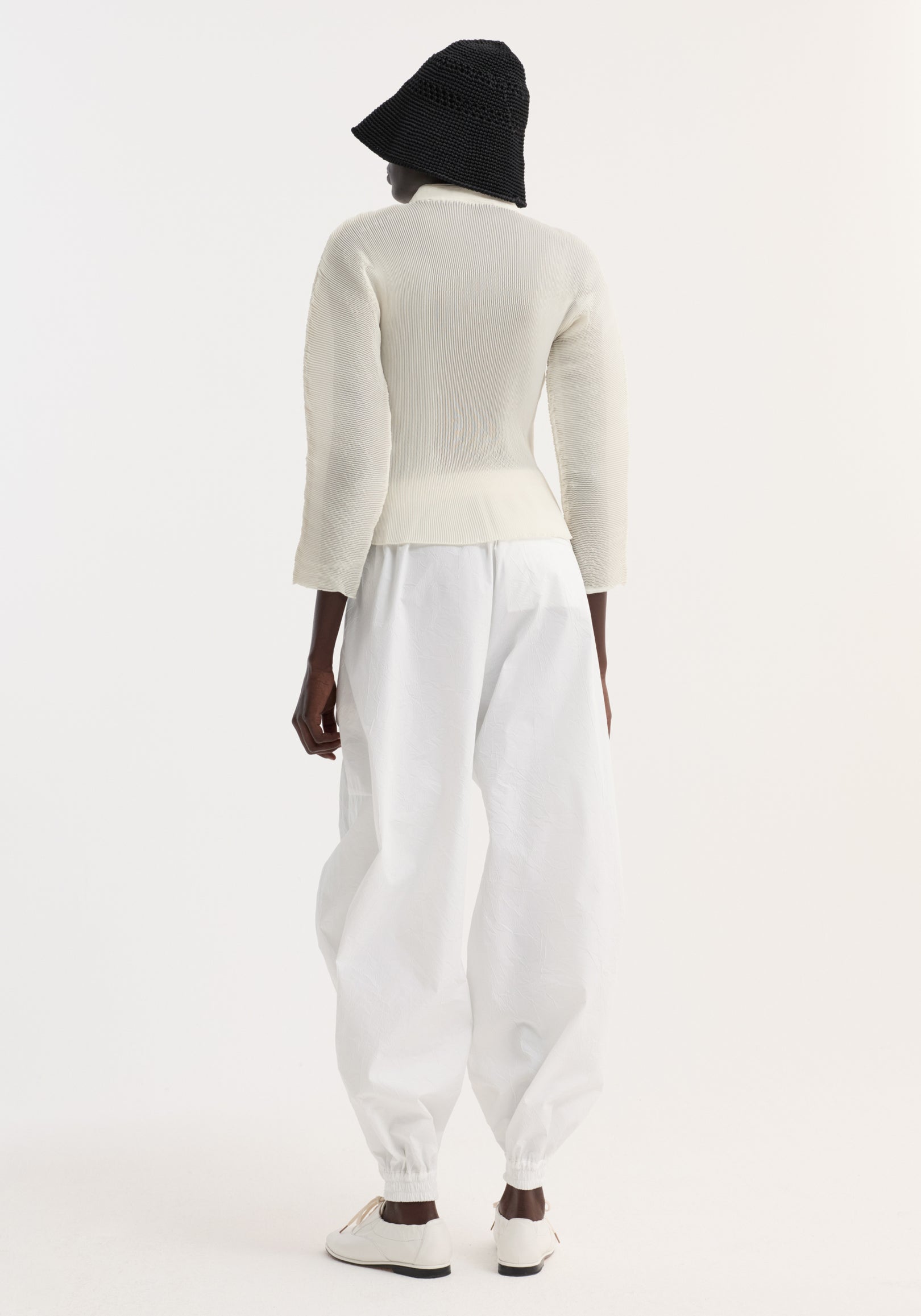 Plissé cardigan | cream