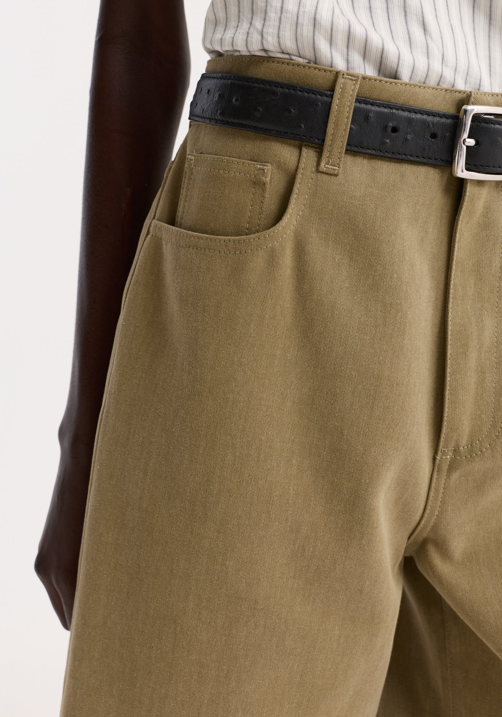 Baggy fit denim shorts | sage