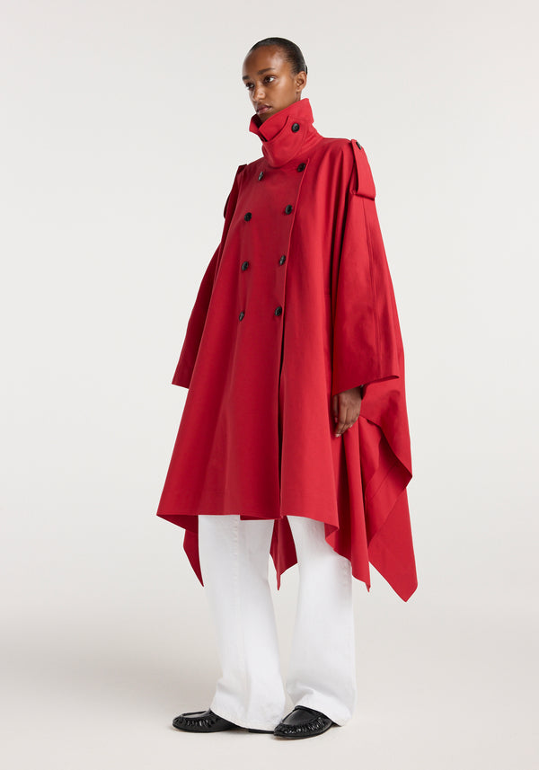 Cape trenchcoat | cherry