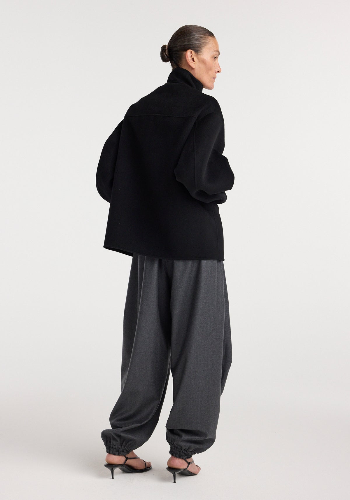 Double-faced wool jacket | black