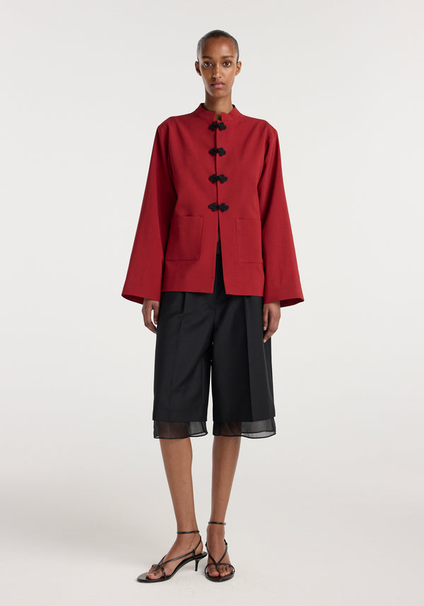 Pankou closure jacket | carmine