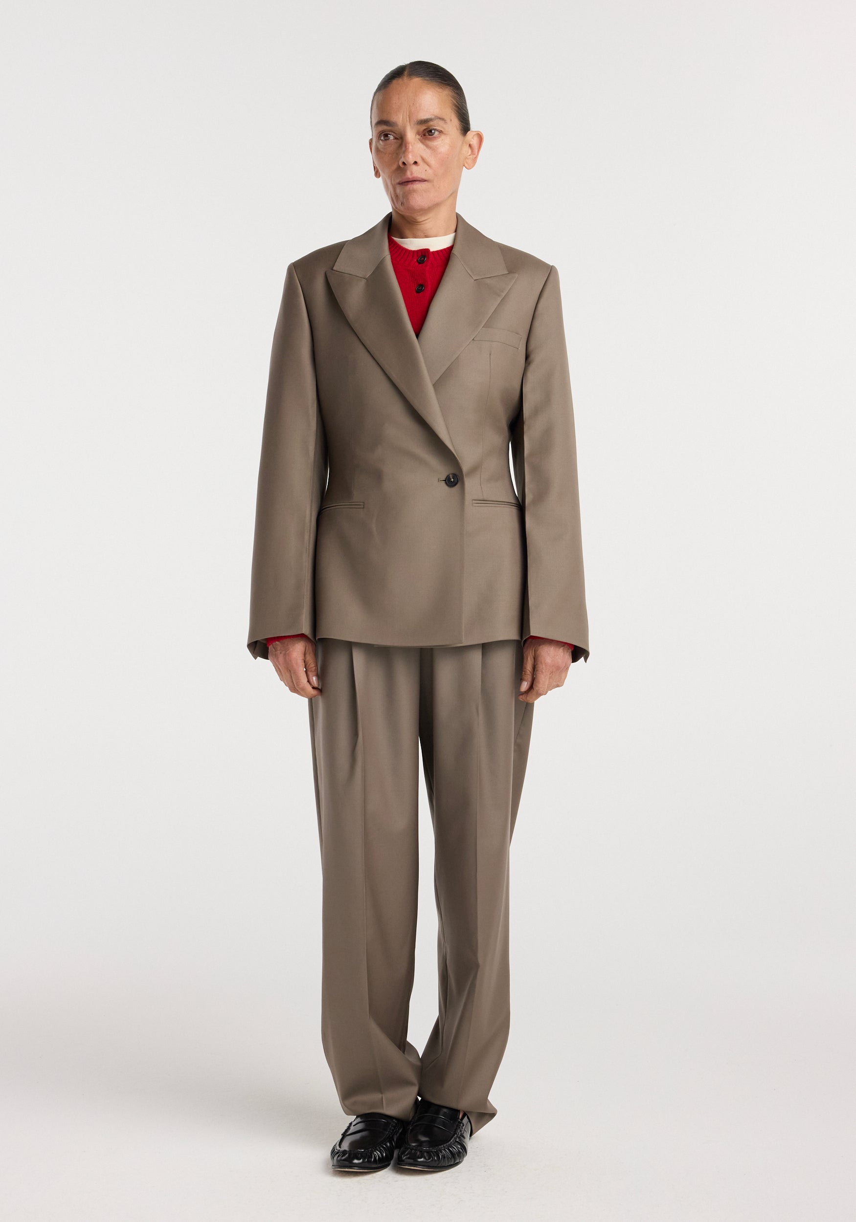 Hourglass shaped blazer | desert brown