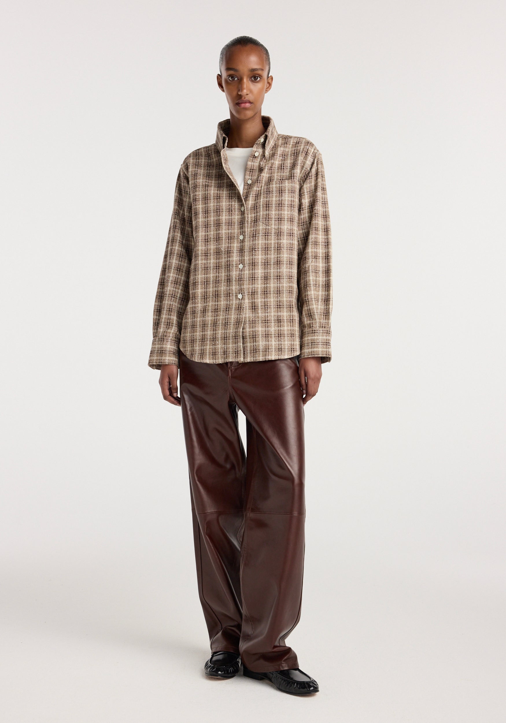Oxford bouclé check shirt | boucle check