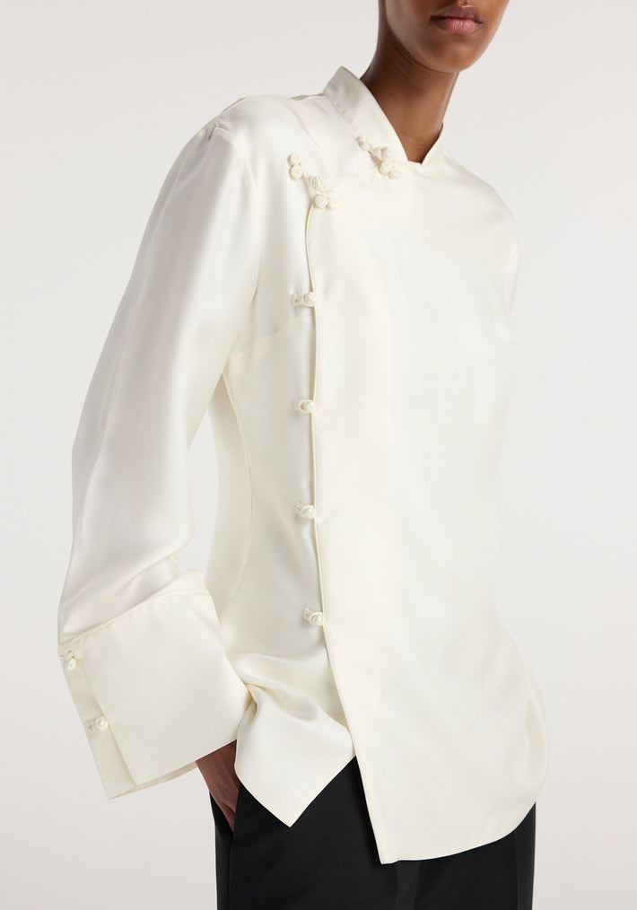 Pankou closure silk top | cream