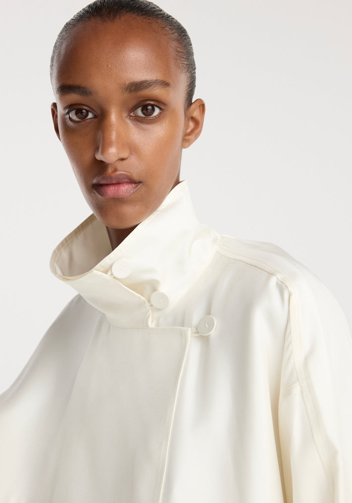 Silk blouson anorak | cream