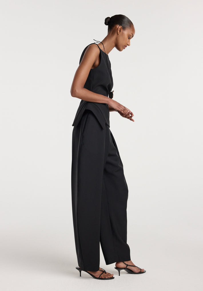Deconstructed collar top | black
