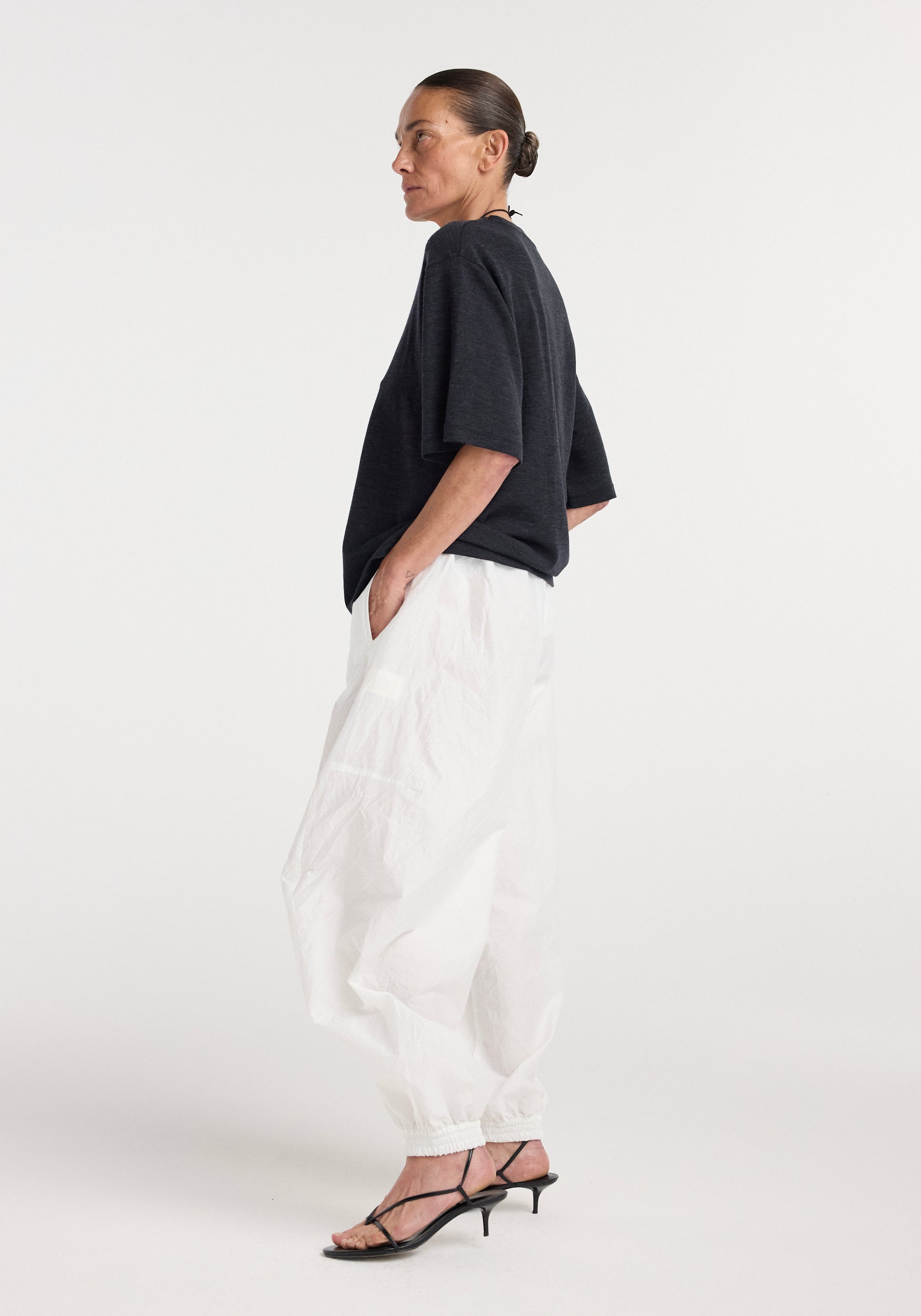 Oversized merino t-shirt | anthracite melange