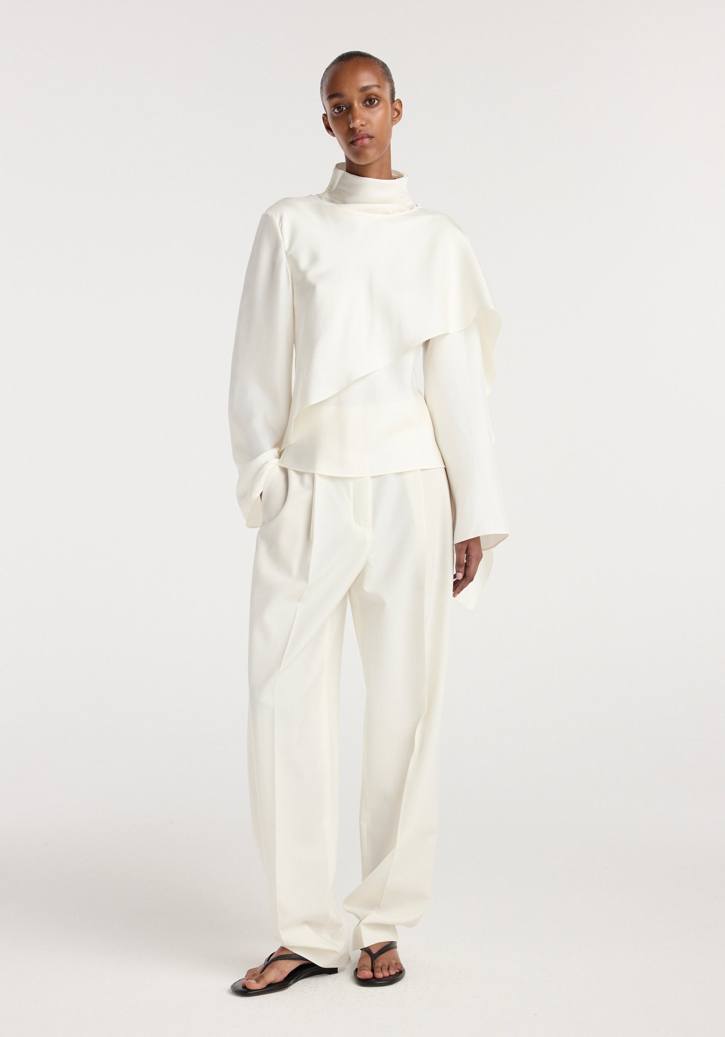 Silk foulard top | cream