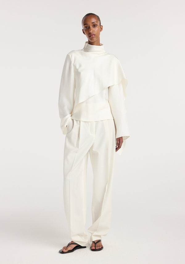 Silk foulard top | cream