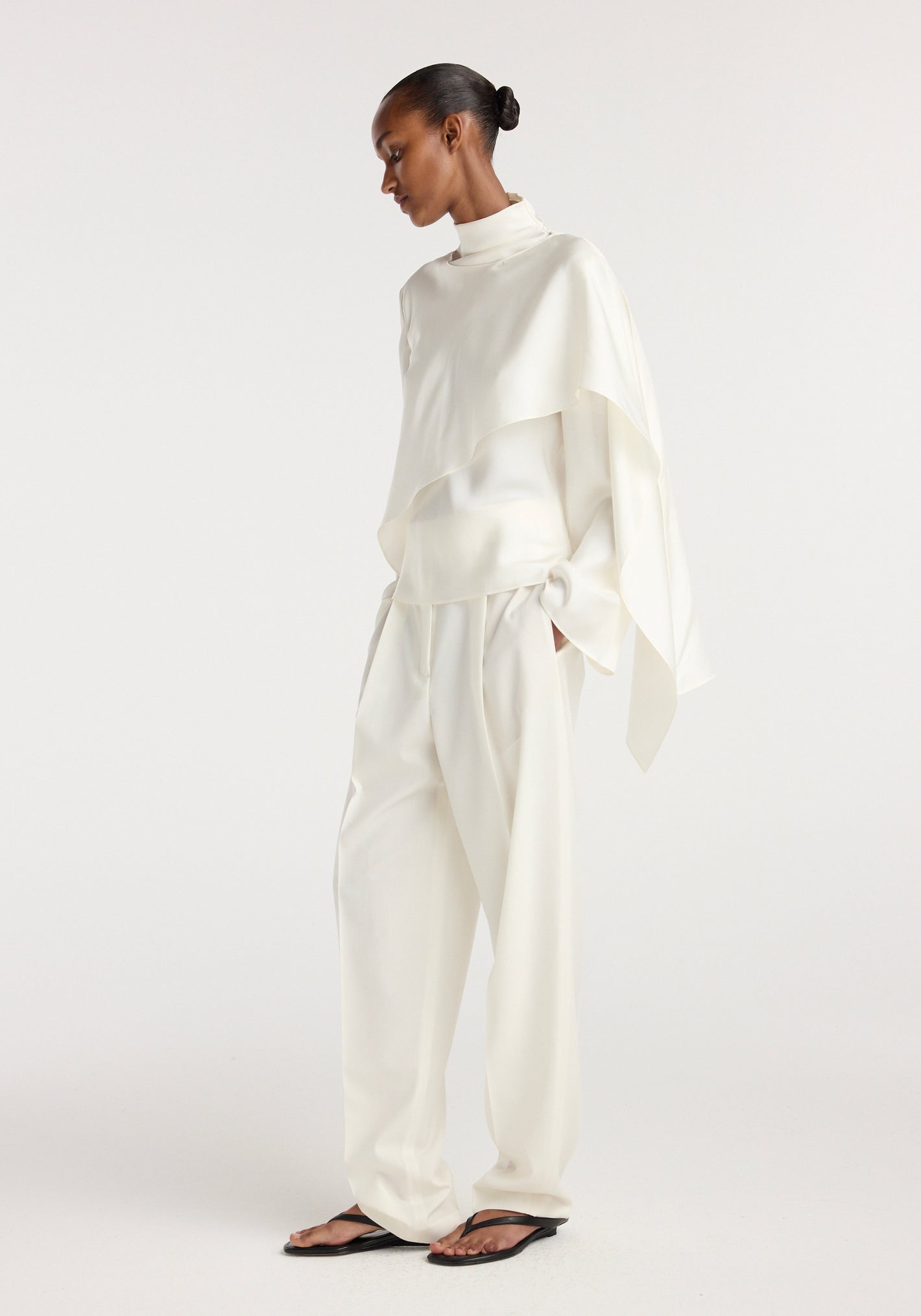 Silk foulard top | cream