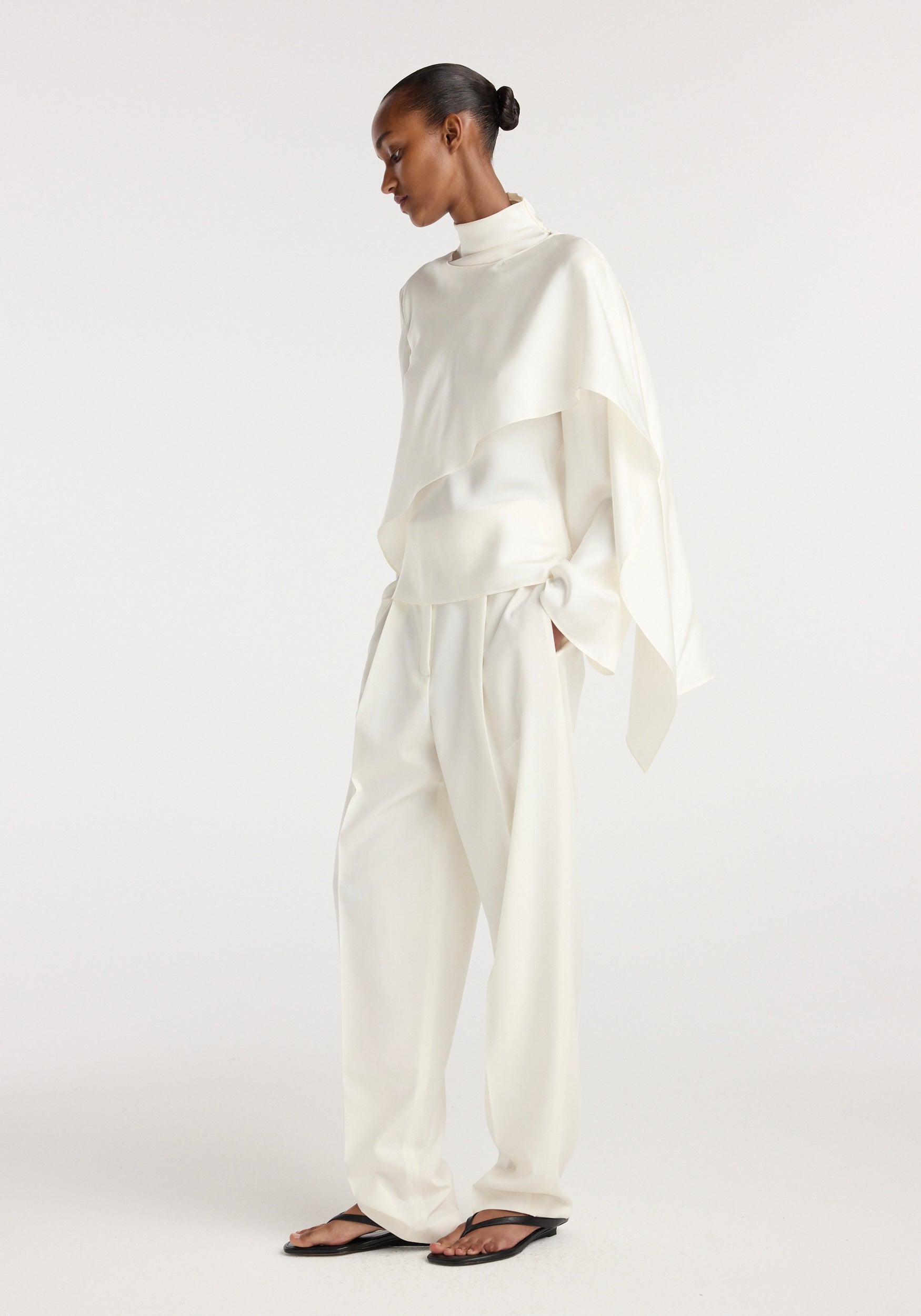 Silk foulard top | cream