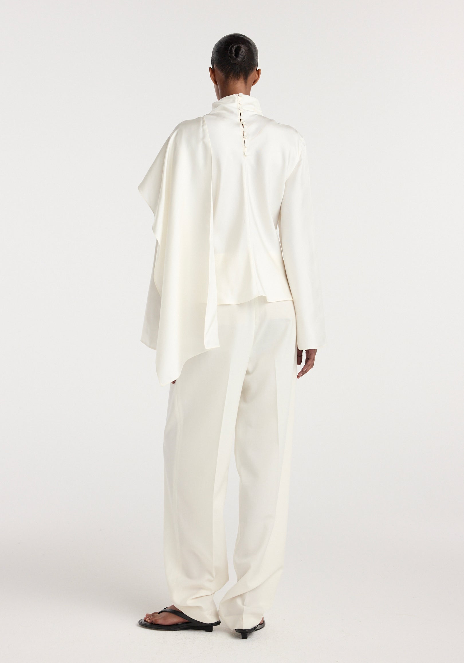 Silk foulard top | cream