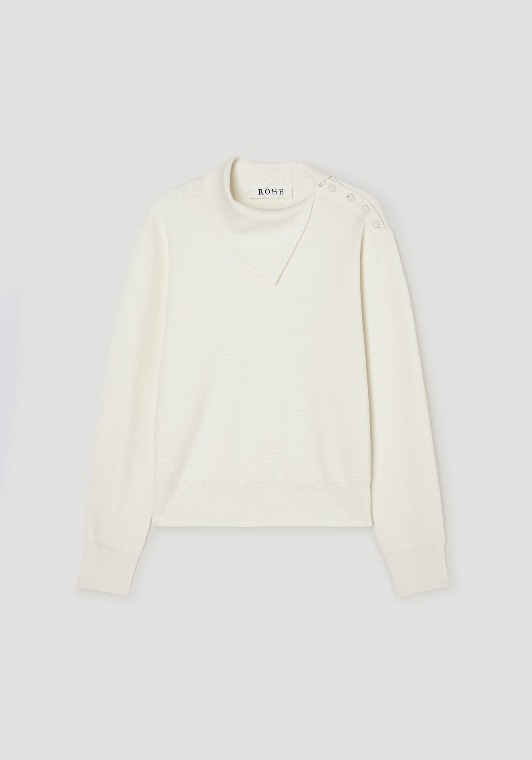 Uneven collar polo | off white