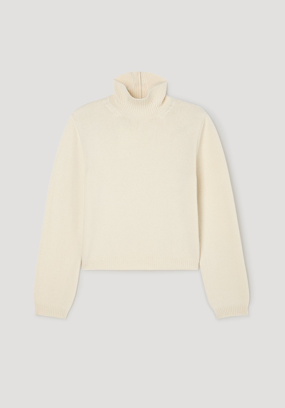 Statement shoulder cropped turtleneck | cream