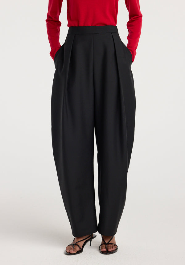 Puck - Sculptural tailored trousers | black