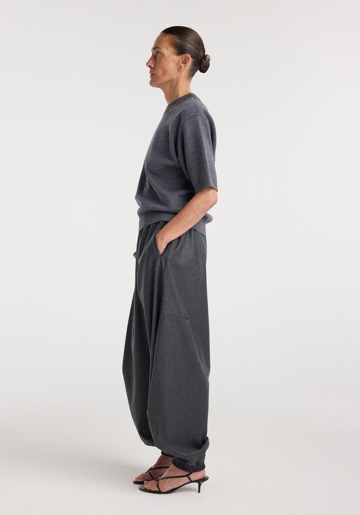 Balloon track pants | dark grey melange