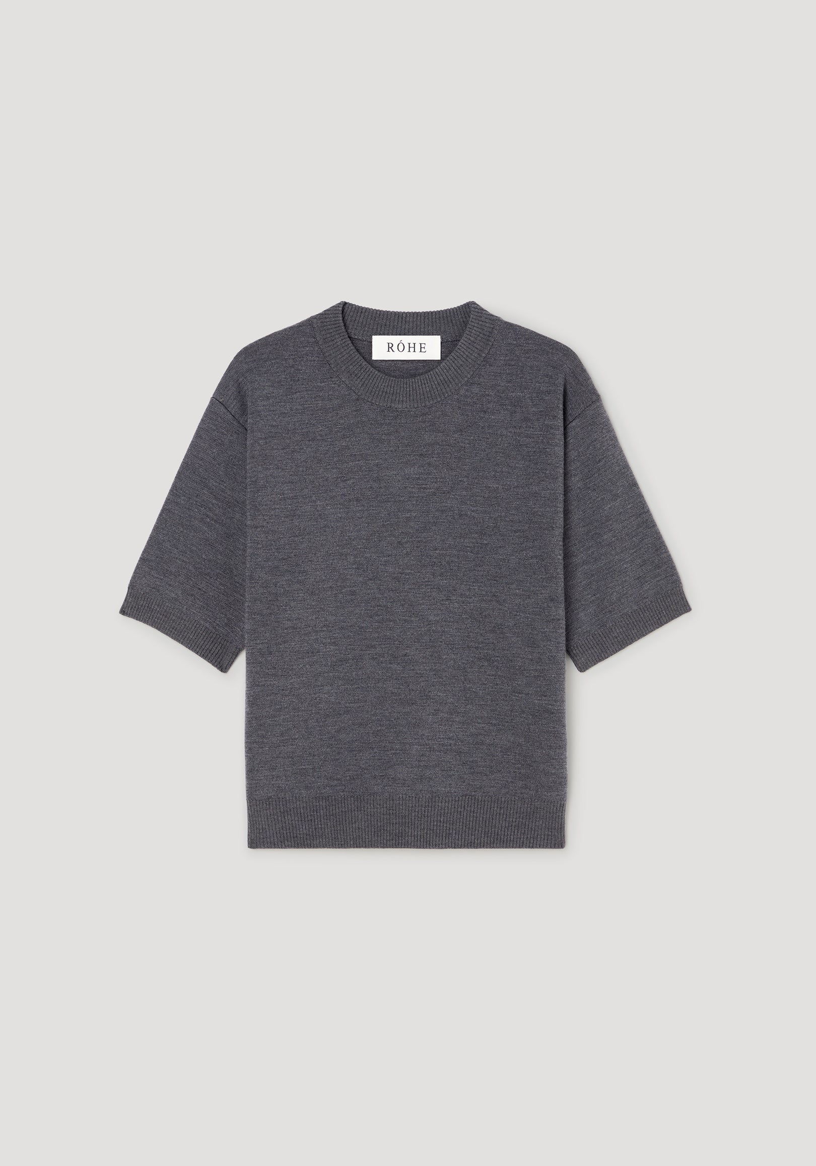 Compact knitted top | dark grey melange