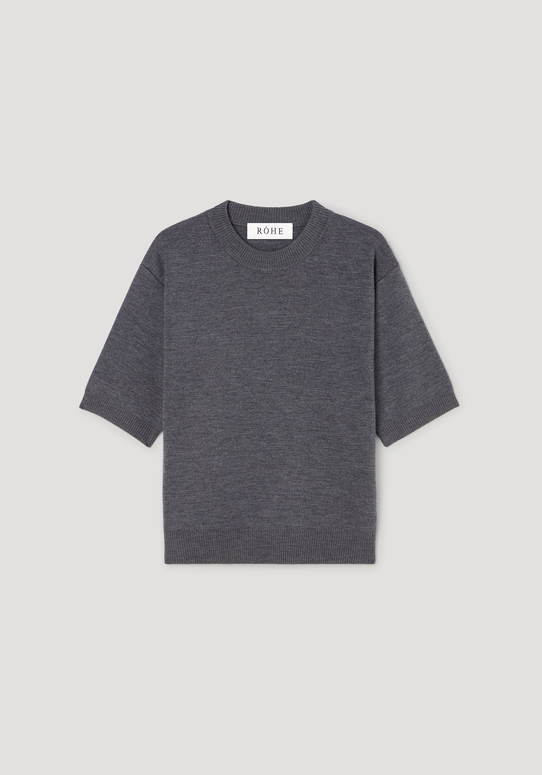 Compact knitted top | dark grey melange