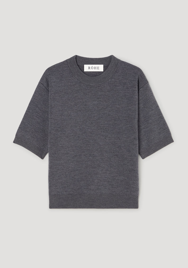 Compact knitted top | dark grey melange