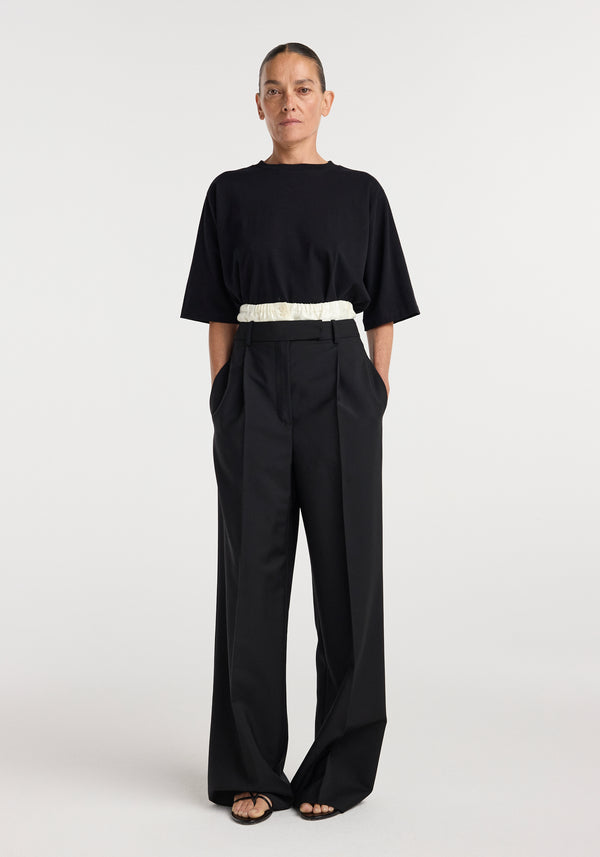 Boxer detailed trousers | black