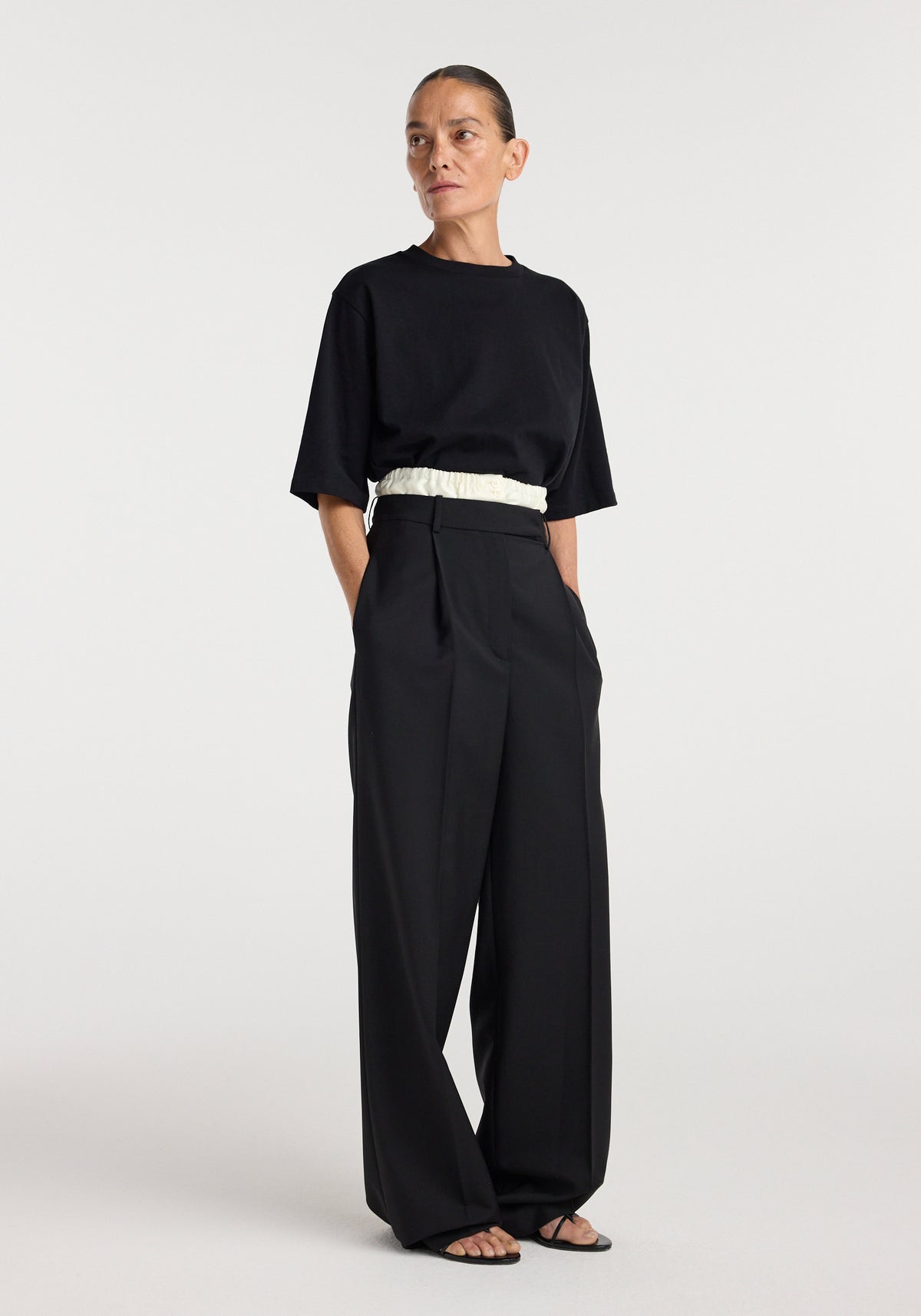 Boxer detailed trousers | black