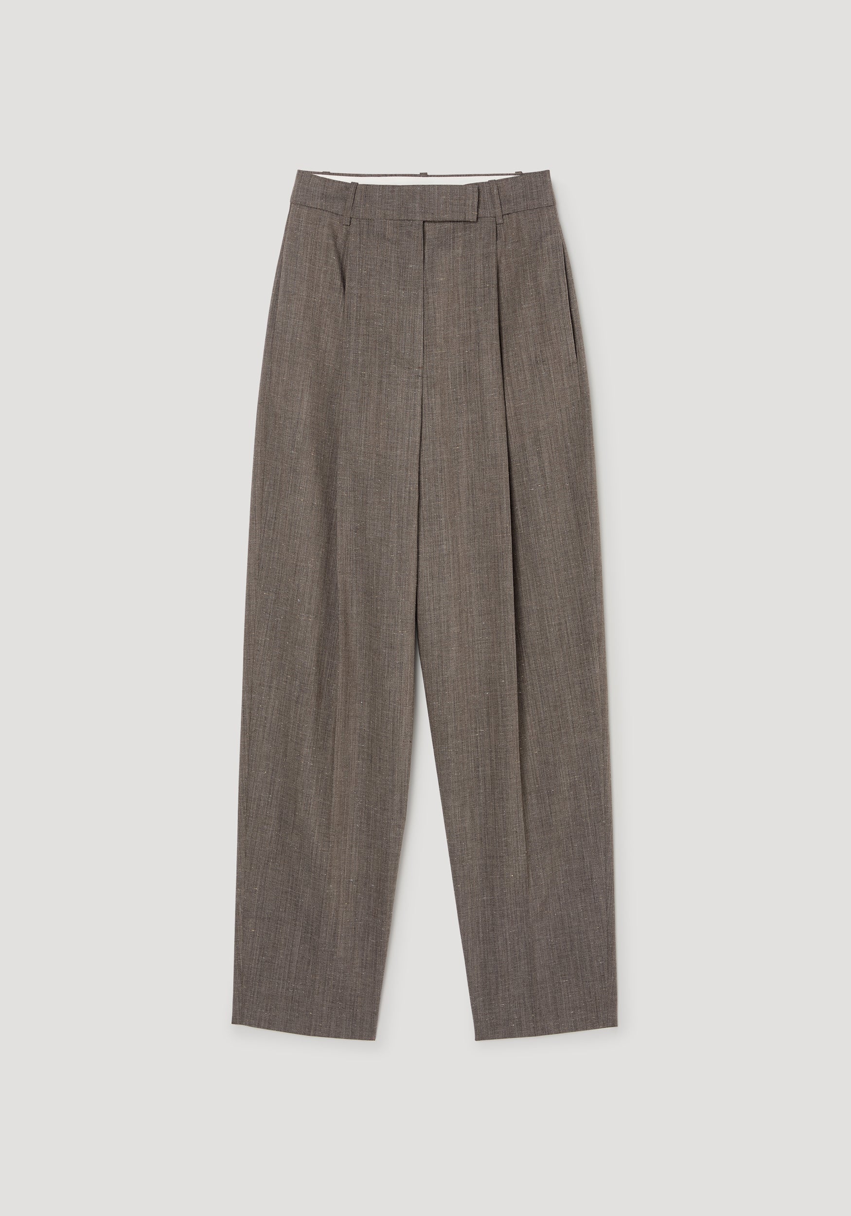 Daria - Single pleat tapered trousers | earth slub