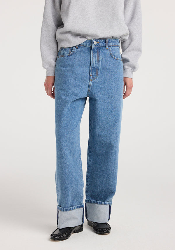 Rixt - Turn-up baggy denim | heritage blue