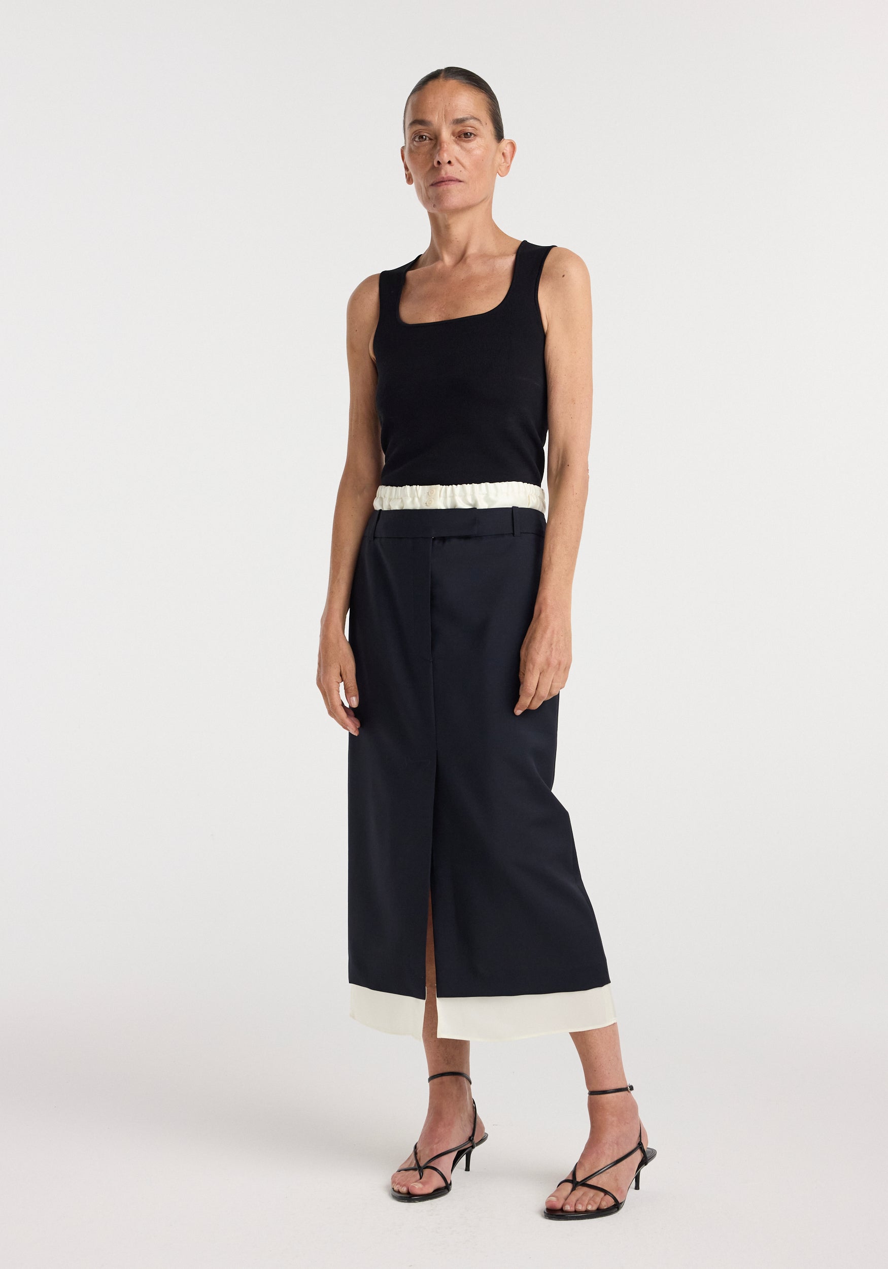 Boxer detailed skirt | navy