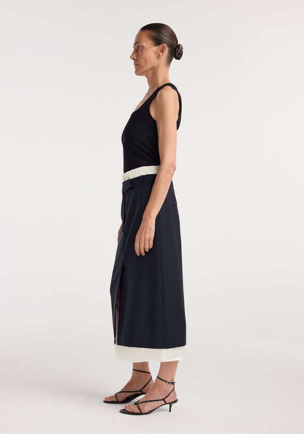Boxer detailed skirt | navy