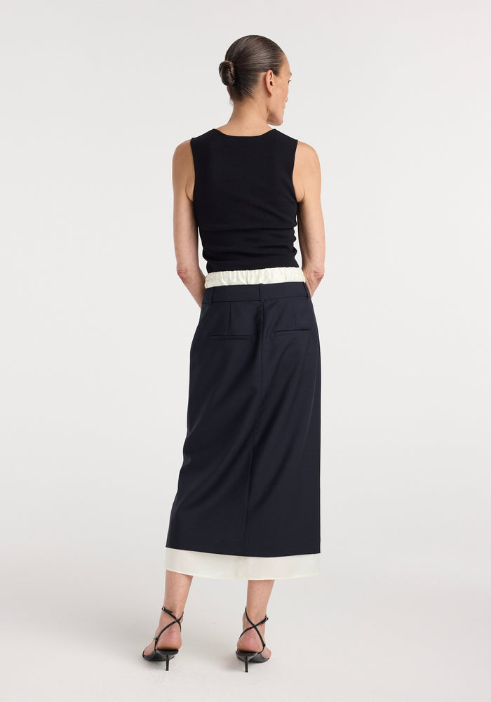 Boxer detailed skirt | navy