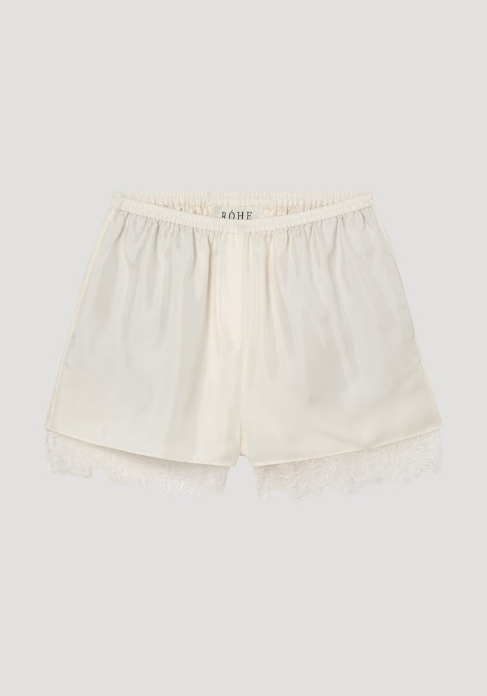 Lace silk shorts | cream