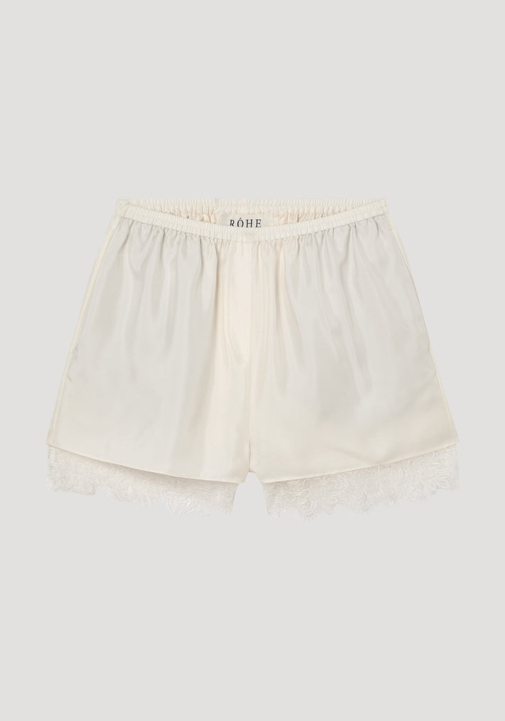 Lace silk shorts | cream