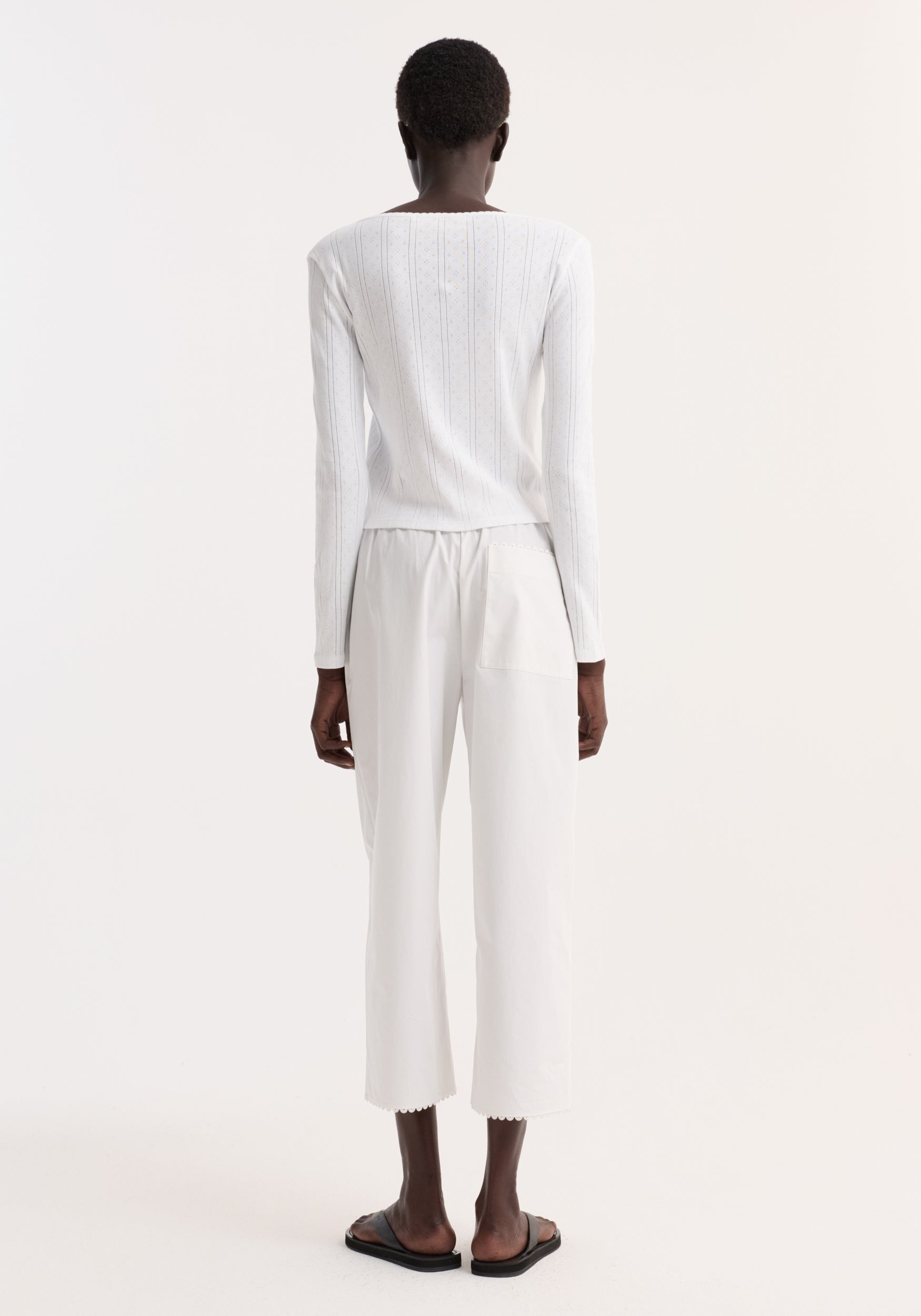 Pointelle cardigan | off white