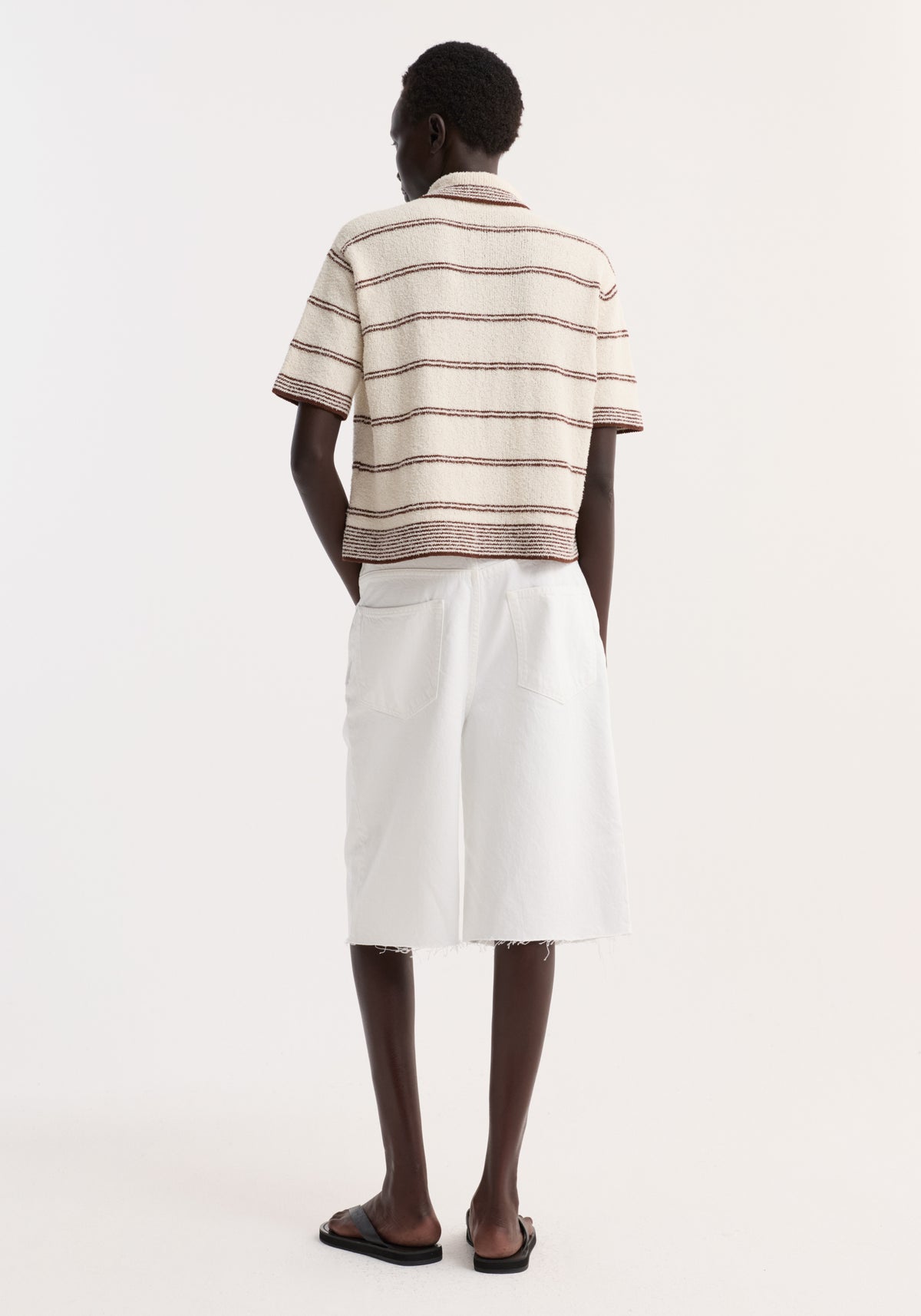 Baggy fit denim shorts | optic white