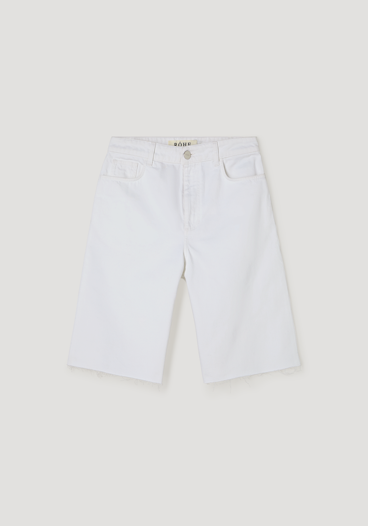 Baggy fit denim shorts | optic white