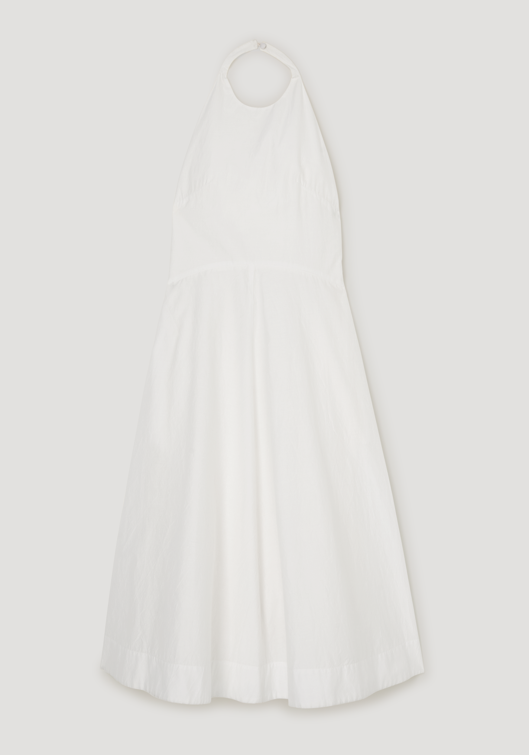 Halter textured cotton dress | off white