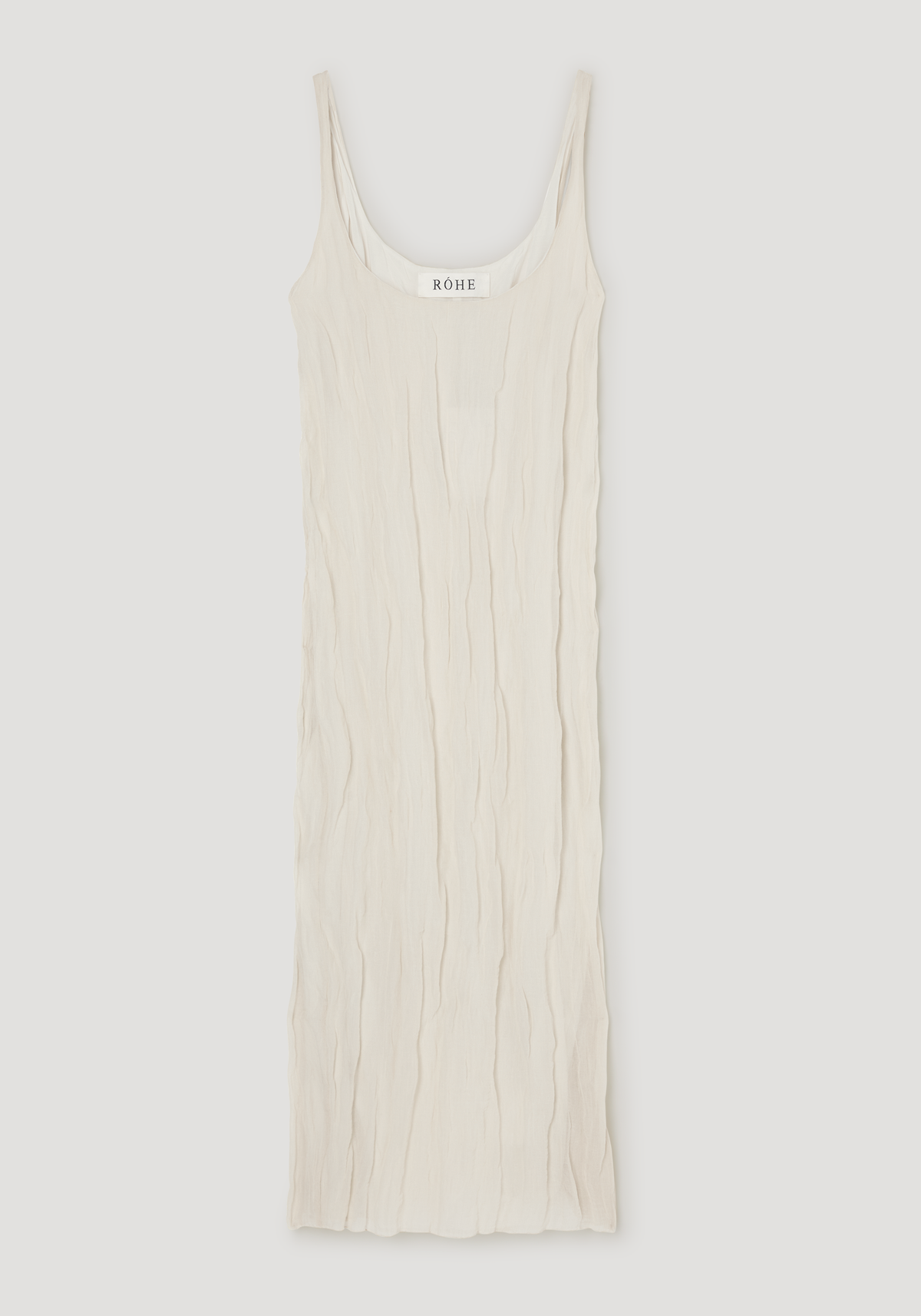 Textured square neck dress | cream