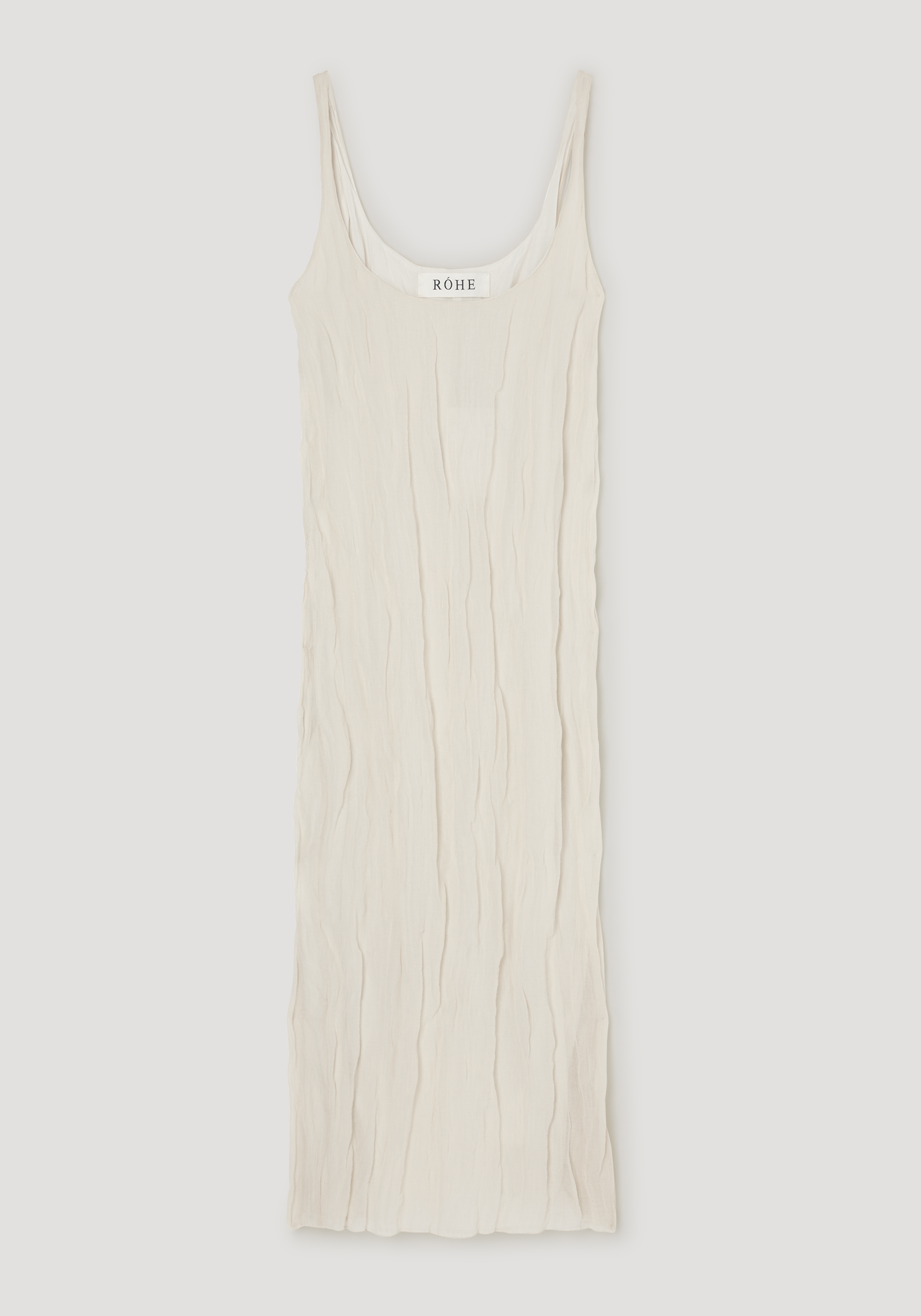 Textured square neck dress | cream
