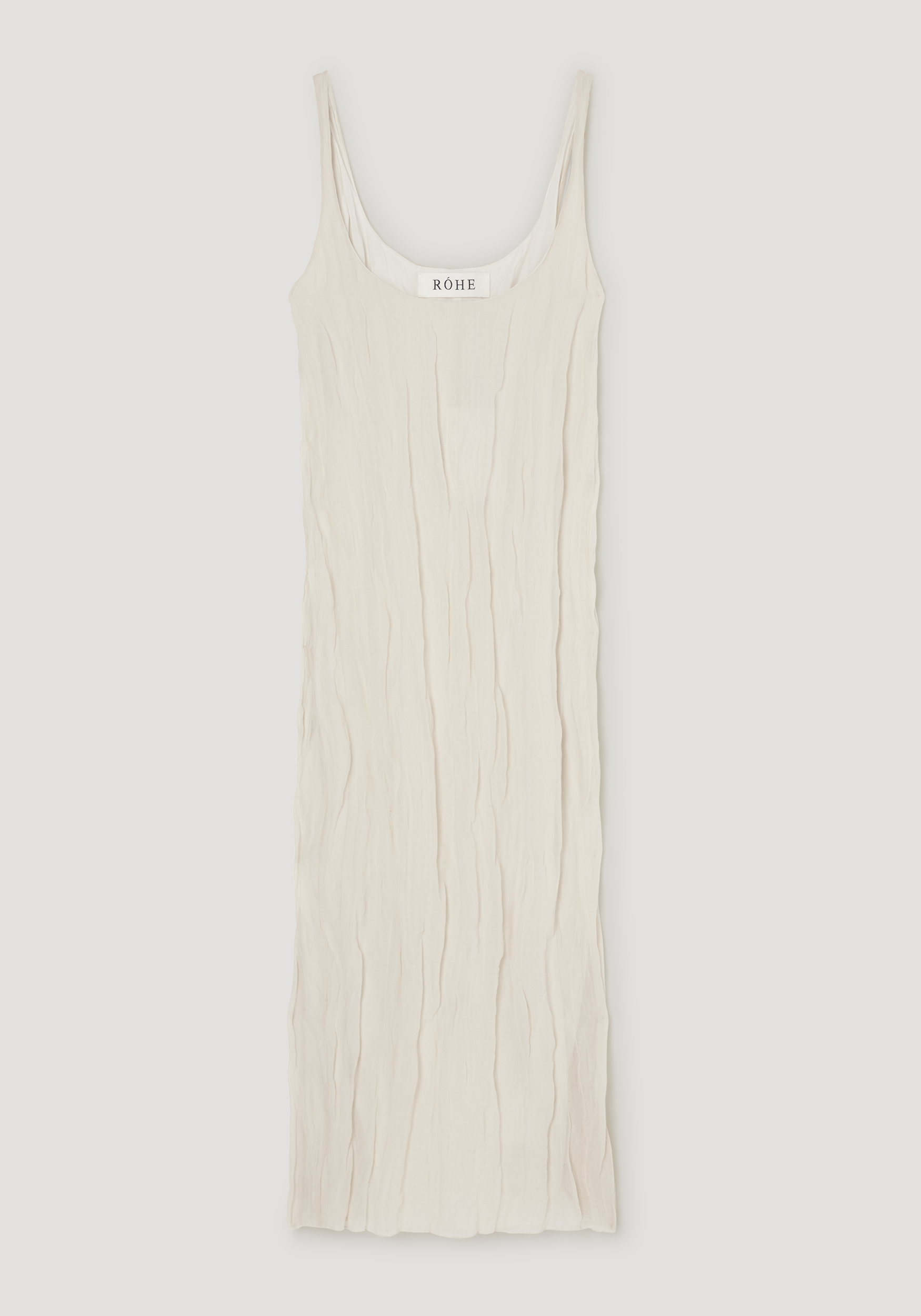 Textured square neck dress | cream